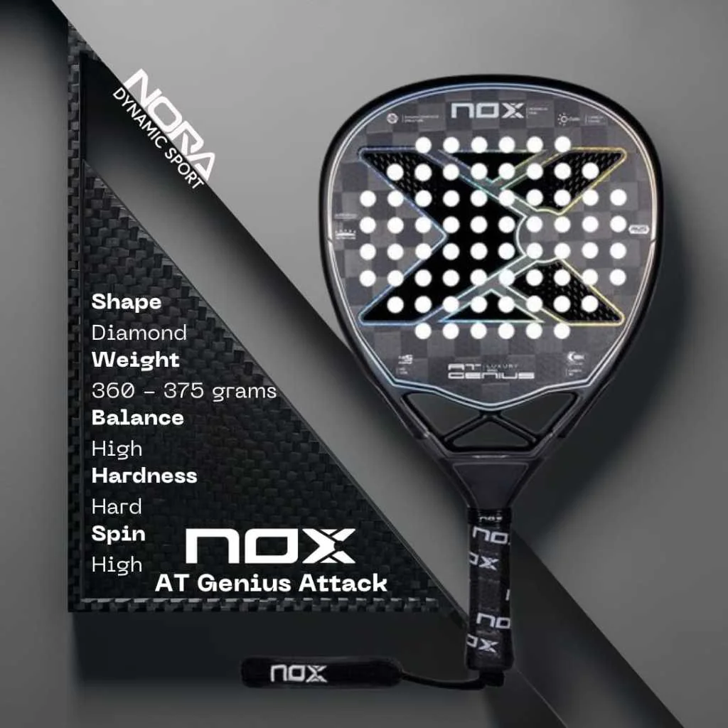NOX AT Genius Attack Raket Padel Rackets NORA DYNAMIC STORE